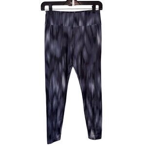 Lululemon abstract print workout leggings black and grey women's size 4